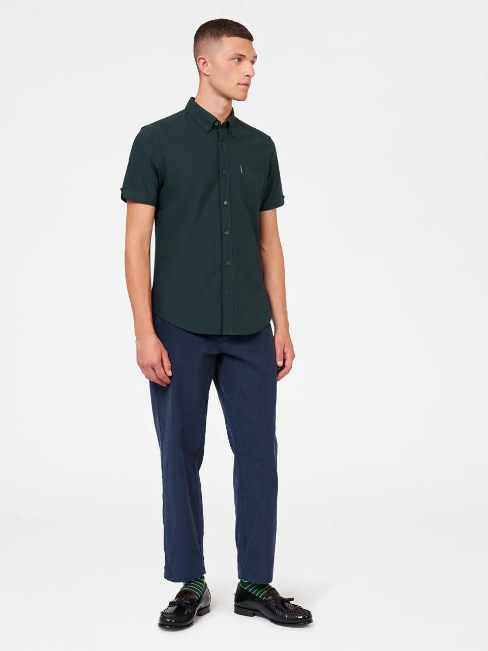 Short-Sleeve Signature Oxford Shirt - Dark Green sold by Ben Sherman product image thumbnail 5