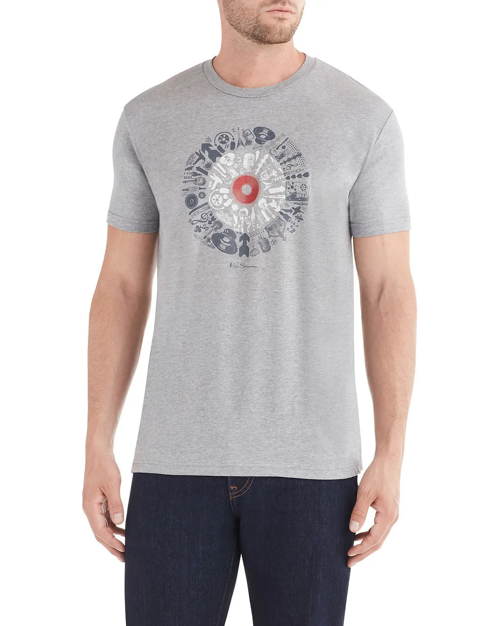 Elements Graphic T-Shirt - Dark Heather Grey sold by Ben Sherman