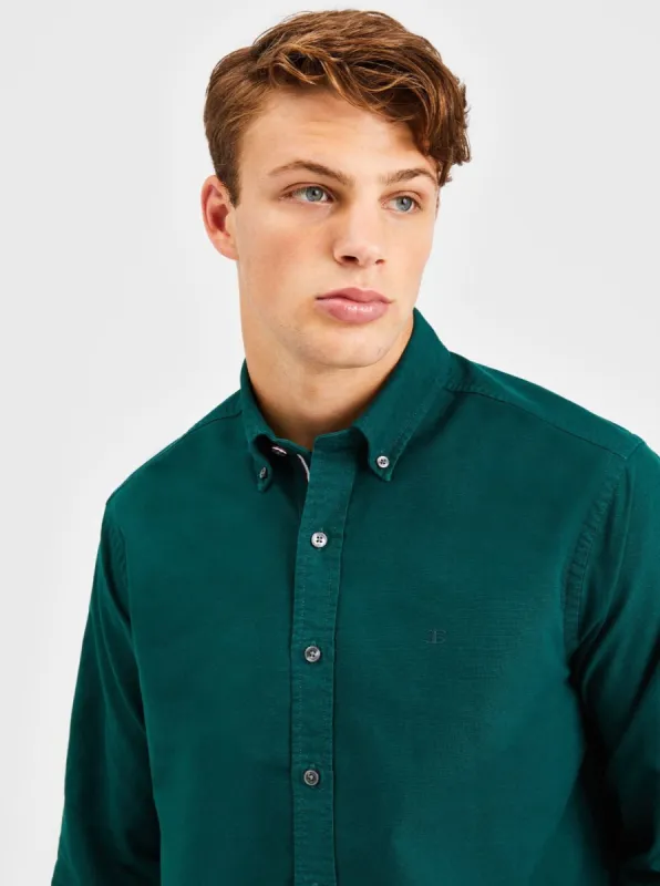 Beatnik Oxford Garment Dye Shirt - Forest Green sold by Ben Sherman