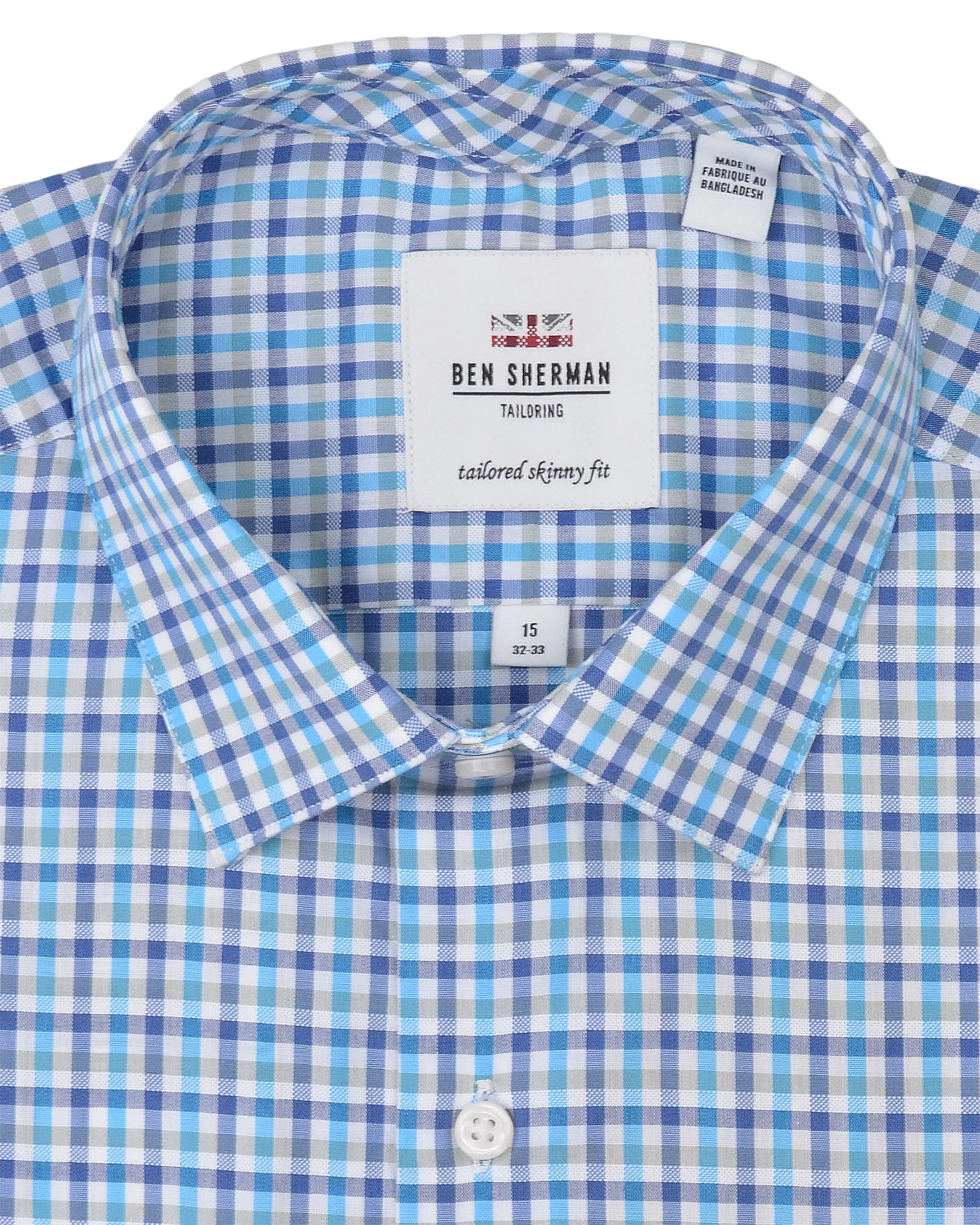 Multi Dobby Tattersall Skinny Fit Dress Shirt sold by Ben Sherman product image thumbnail 2