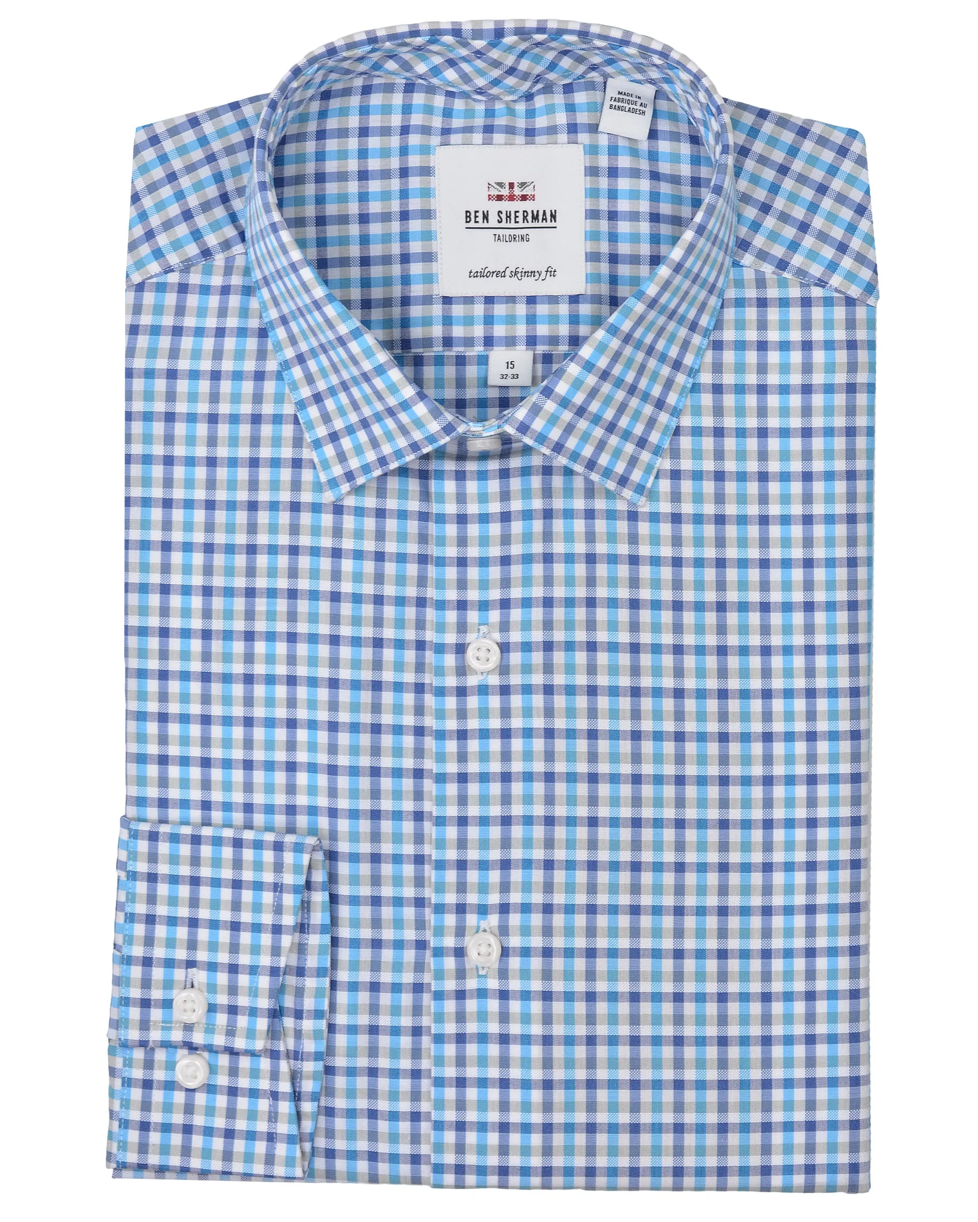 Multi Dobby Tattersall Skinny Fit Dress Shirt sold by Ben Sherman