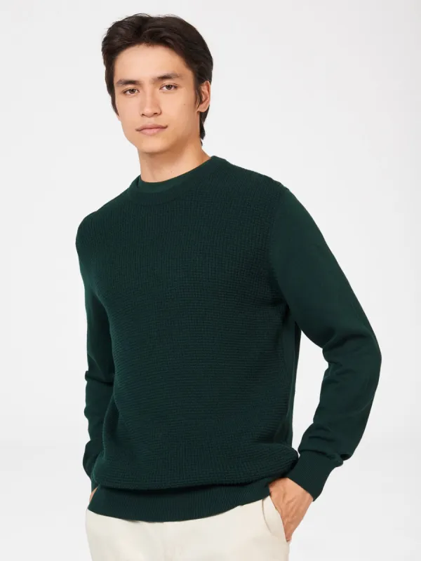 Textured Crewneck Sweater - Dark Green sold by Ben Sherman