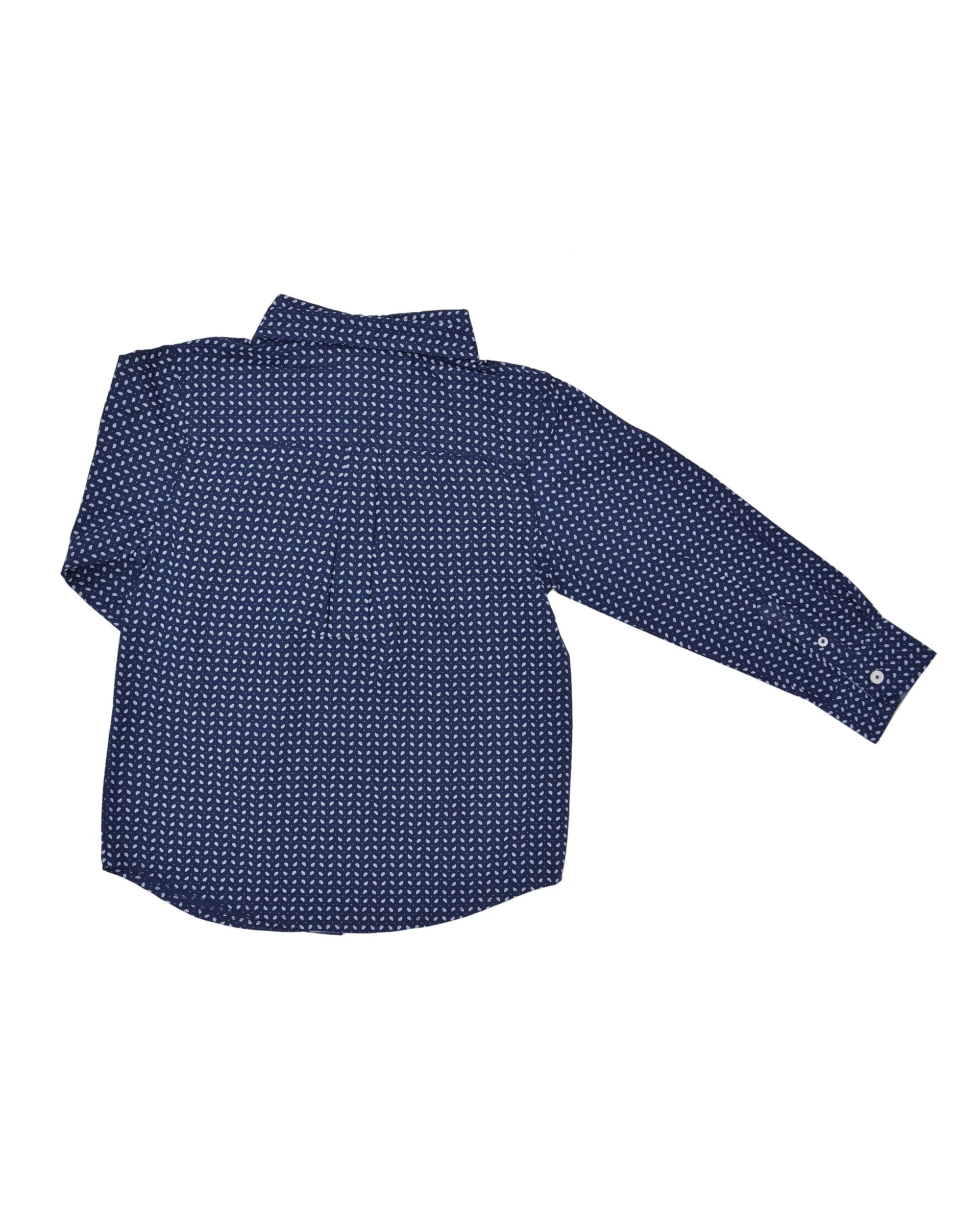 Boys' Navy Small Paisley Print Button-Down Shirt (Sizes 4-7) sold by Ben Sherman product image thumbnail 3