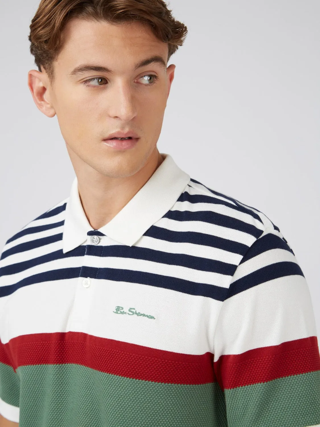 Signature Textured Stripe Polo sold by Ben Sherman product image thumbnail 5