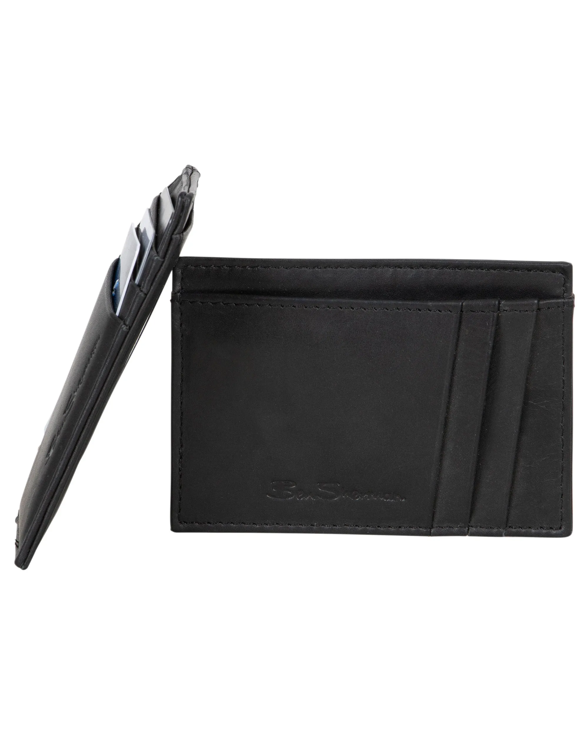 Manchester Full Grain Marble Crunch Leather Slim Card Case - Black sold by Ben Sherman product image thumbnail 4