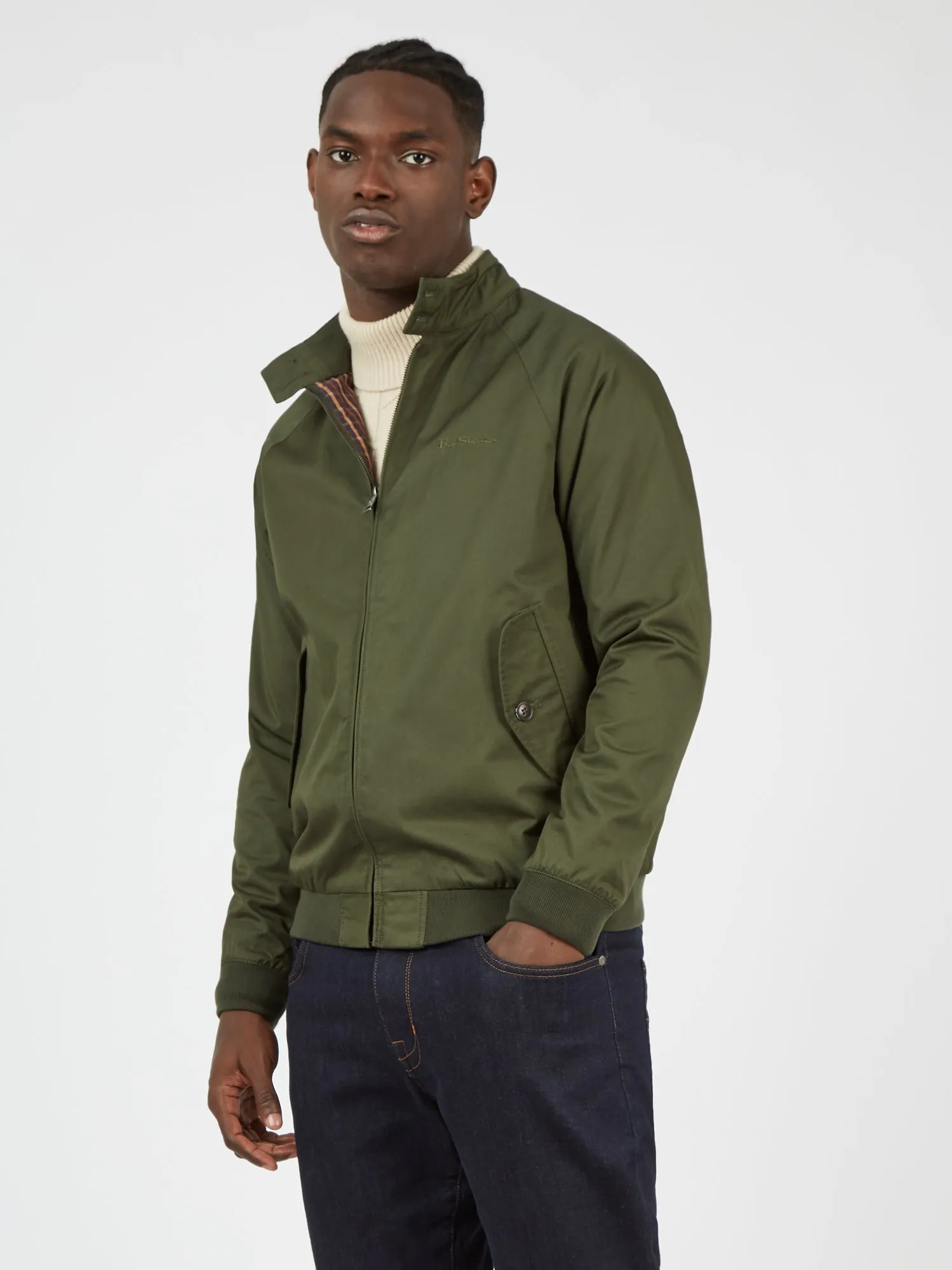 Signature Harrington Jacket - Deep Jungle sold by Ben Sherman