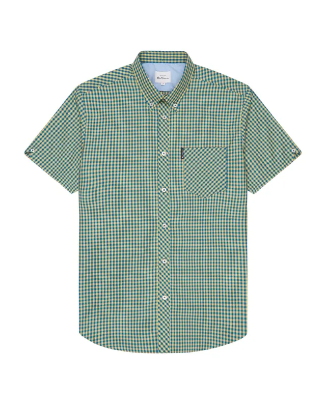 Short-Sleeve Gingham Shirt - Yellow sold by Ben Sherman