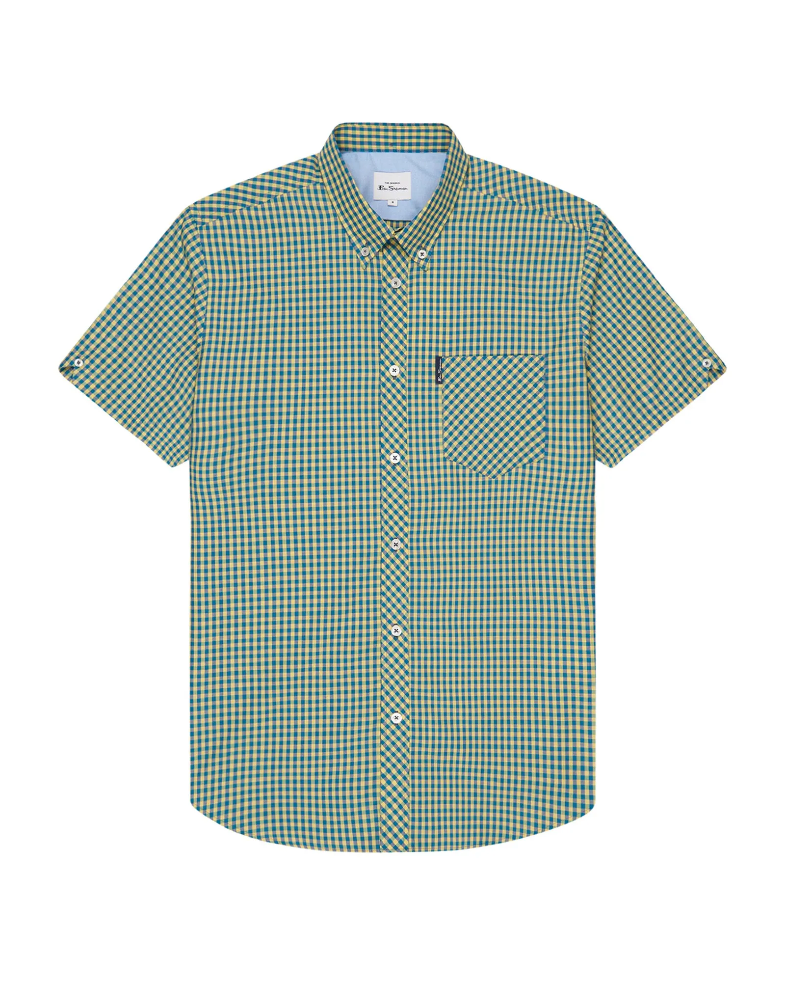 Short-Sleeve Gingham Shirt - Yellow sold by Ben Sherman