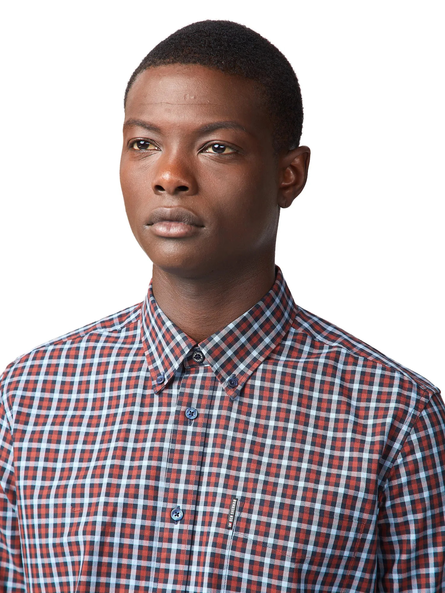 Long-Sleeve House Gingham Shirt - Chestnut sold by Ben Sherman product image thumbnail 3