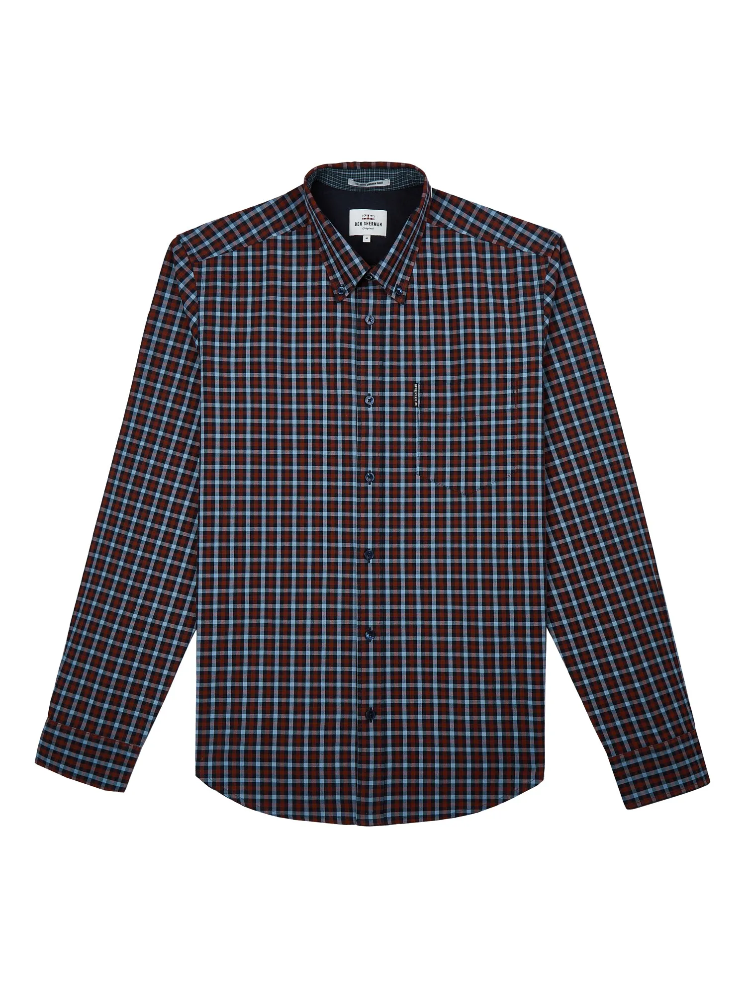Long-Sleeve House Gingham Shirt - Chestnut sold by Ben Sherman product image thumbnail 5