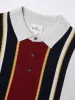 Iconic Vertical Textured Stripe Mod Knit Polo - Ivory sold by Ben Sherman