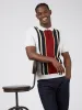 Iconic Vertical Textured Stripe Mod Knit Polo - Ivory sold by Ben Sherman