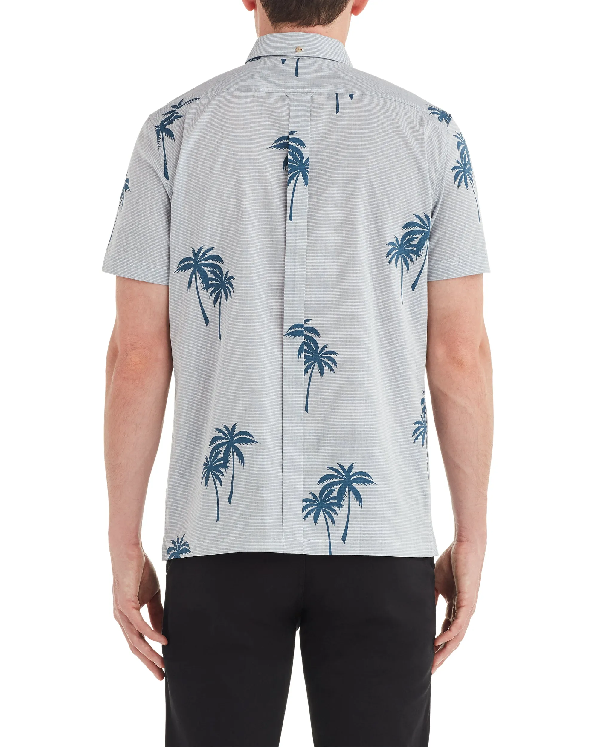 Short-Sleeve Palm Print Shirt - Dark Blue sold by Ben Sherman product image thumbnail 2