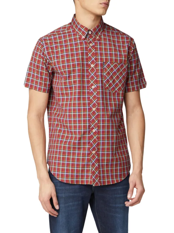 Short-Sleeve Check Shirt - Red sold by Ben Sherman