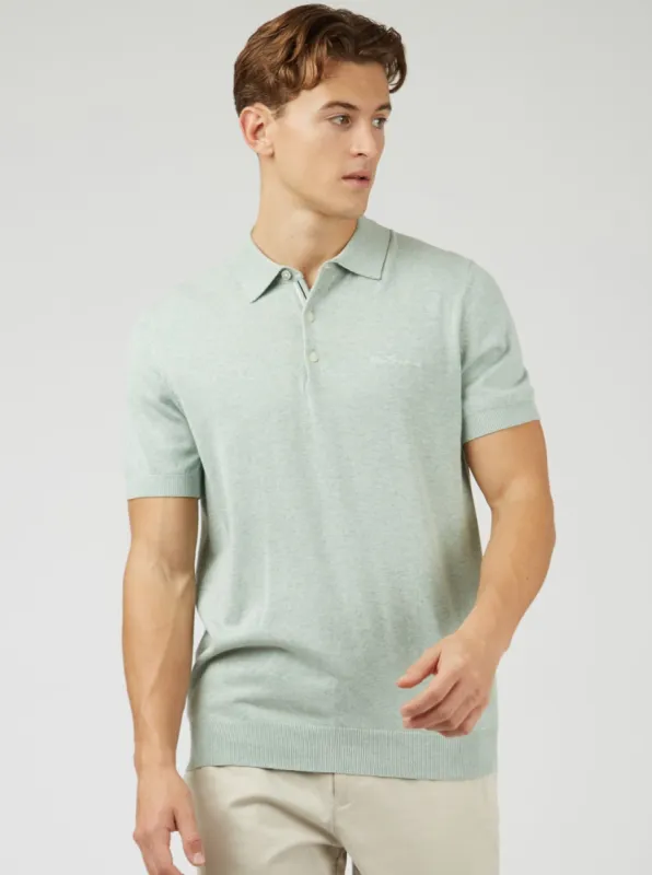 Signature Knit Polo - Dusky Blue sold by Ben Sherman