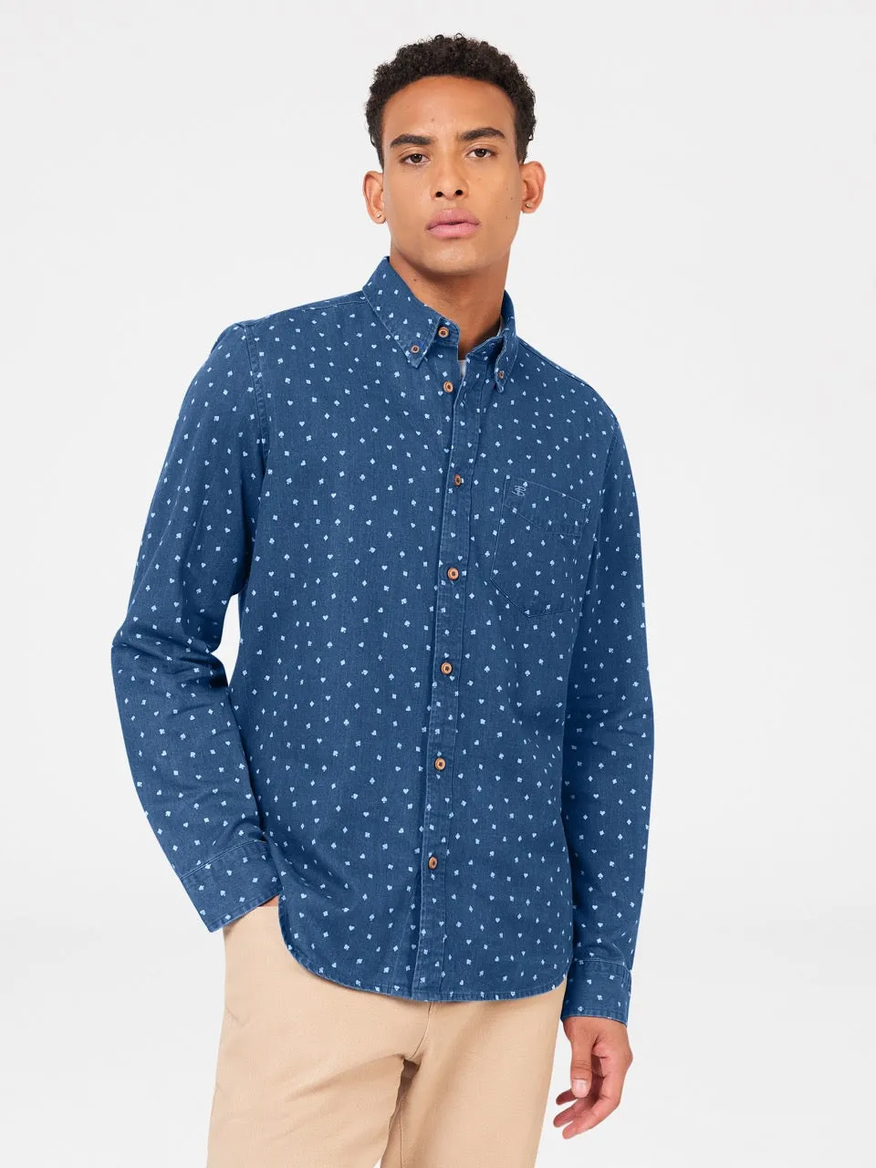 Long Sleeve Indigo Card Print Shirt sold by Ben Sherman product image thumbnail 3