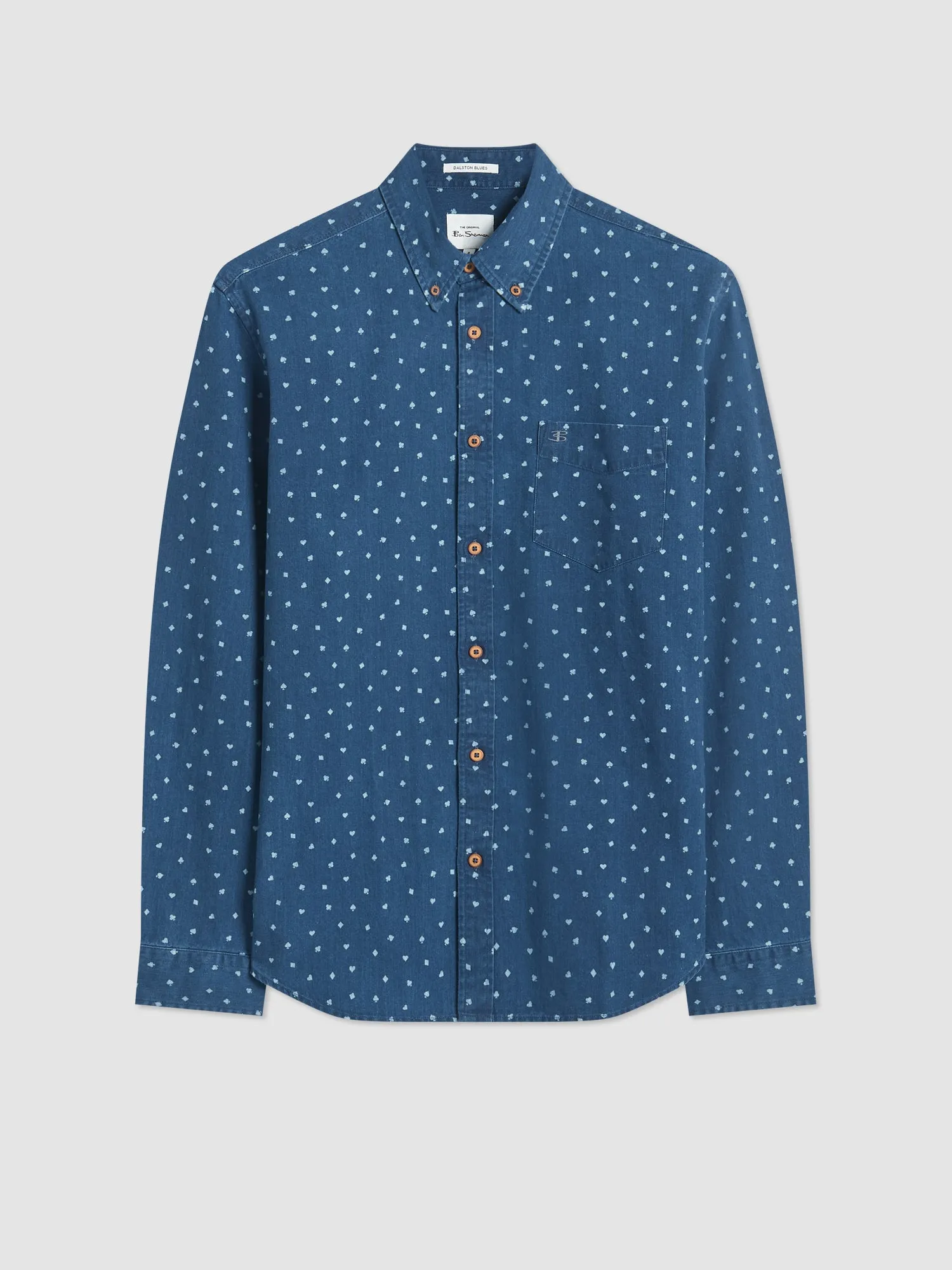 Long Sleeve Indigo Card Print Shirt sold by Ben Sherman product image thumbnail 5