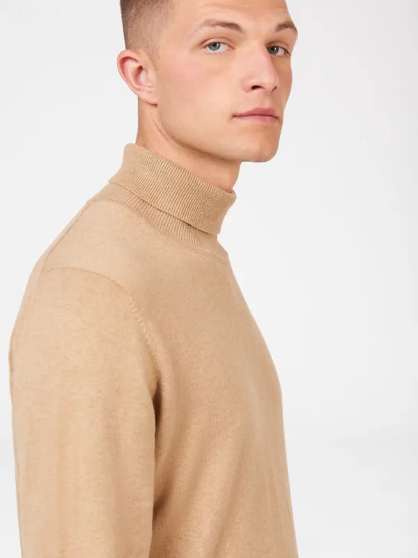 Signature Knitted Roll Neck Sweater - Stone sold by Ben Sherman