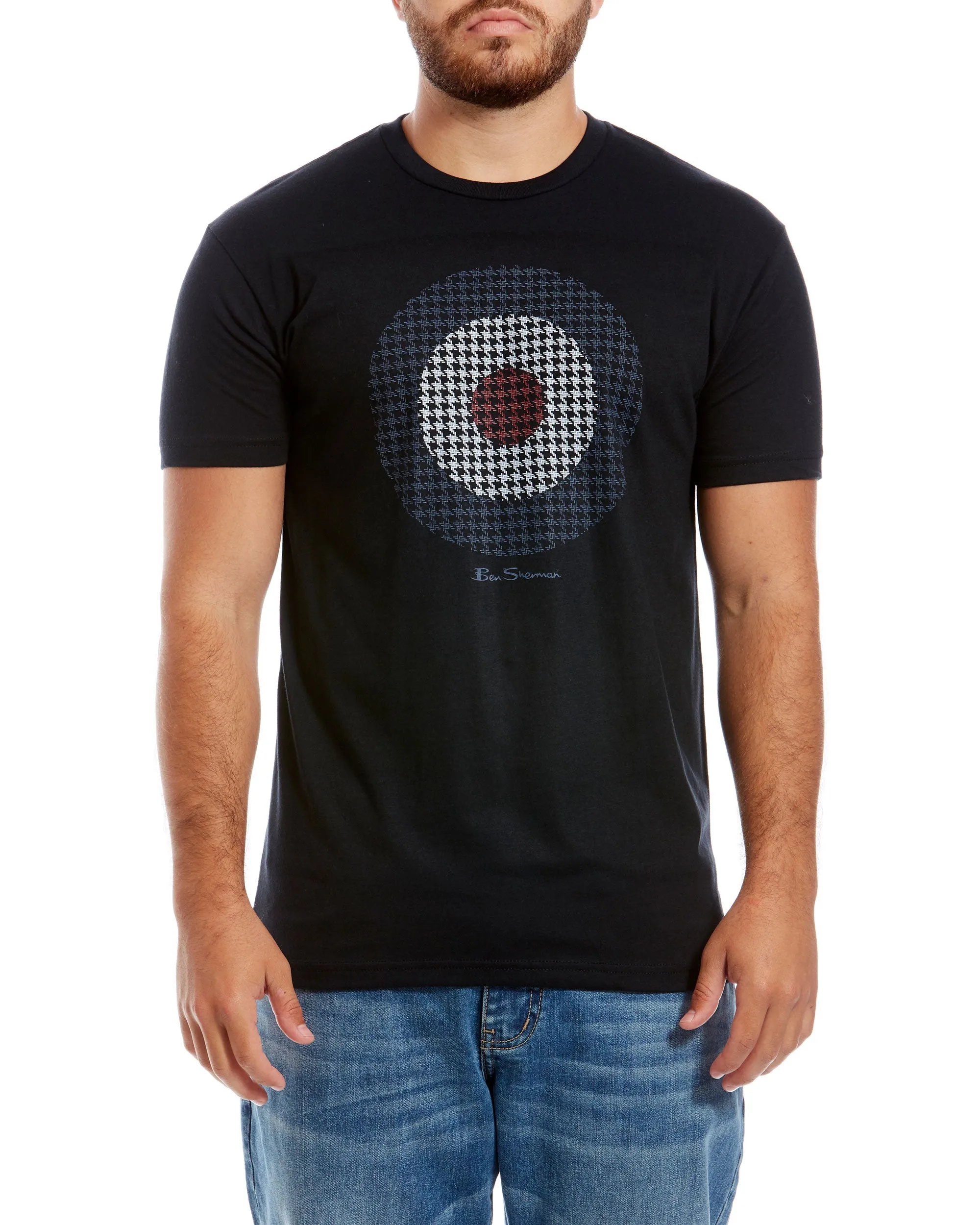 Houndstooth Target Graphic Tee - Black sold by Ben Sherman