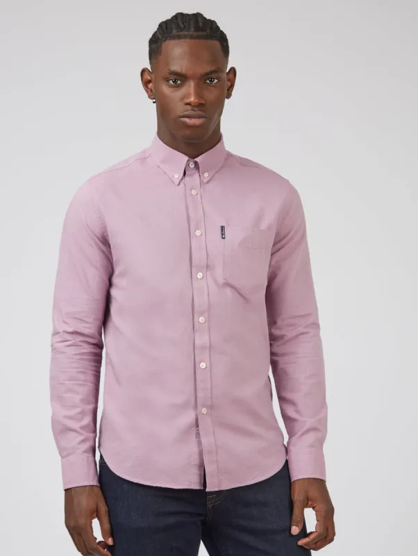 Signature Organic Long-Sleeve Oxford Shirt - Grape sold by Ben Sherman