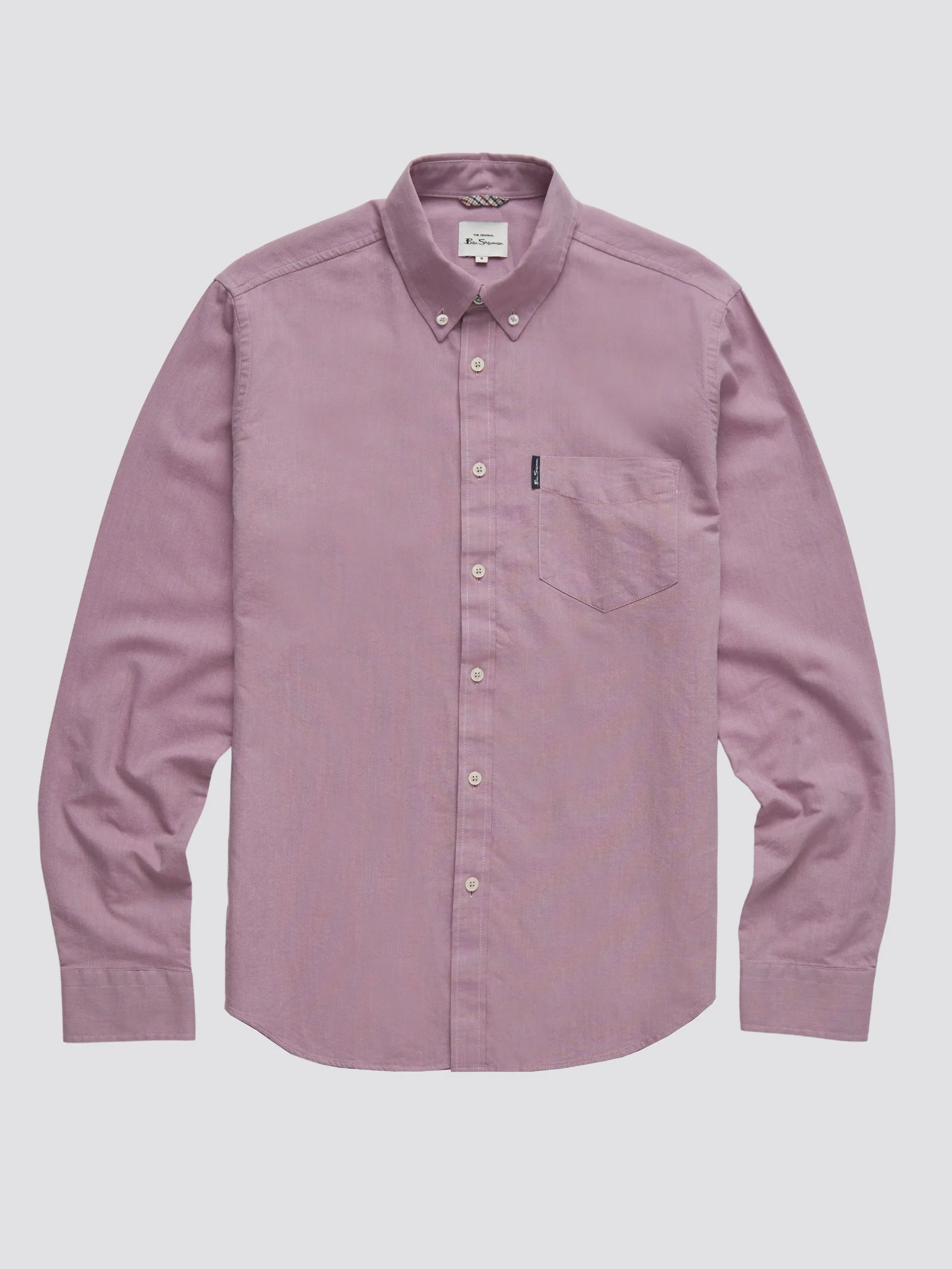 Signature Organic Long-Sleeve Oxford Shirt - Grape sold by Ben Sherman product image thumbnail 5