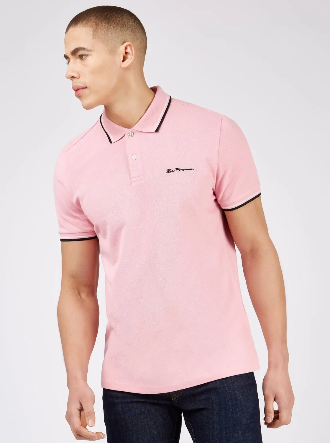 Signature Organic Cotton Polo - Pink sold by Ben Sherman