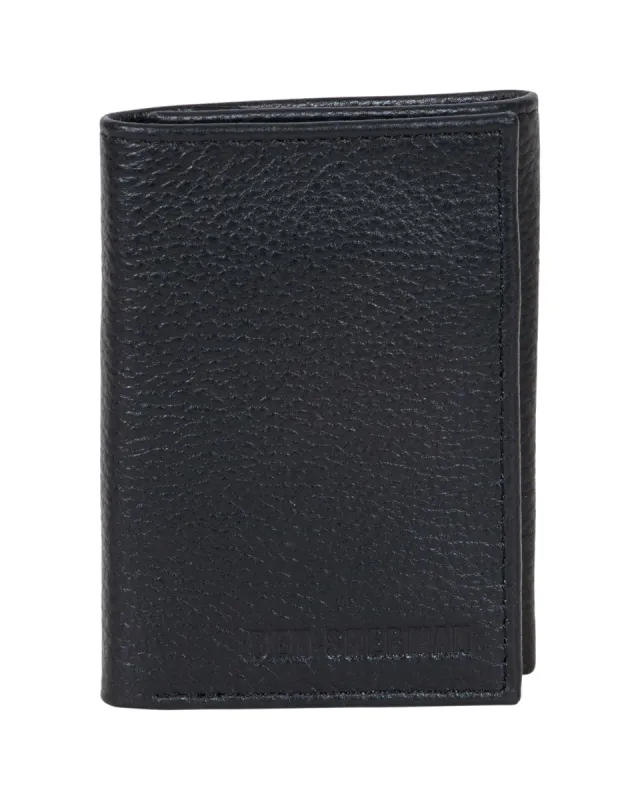 Brentford Full Grain Leather Trifold Wallet - Black sold by Ben Sherman