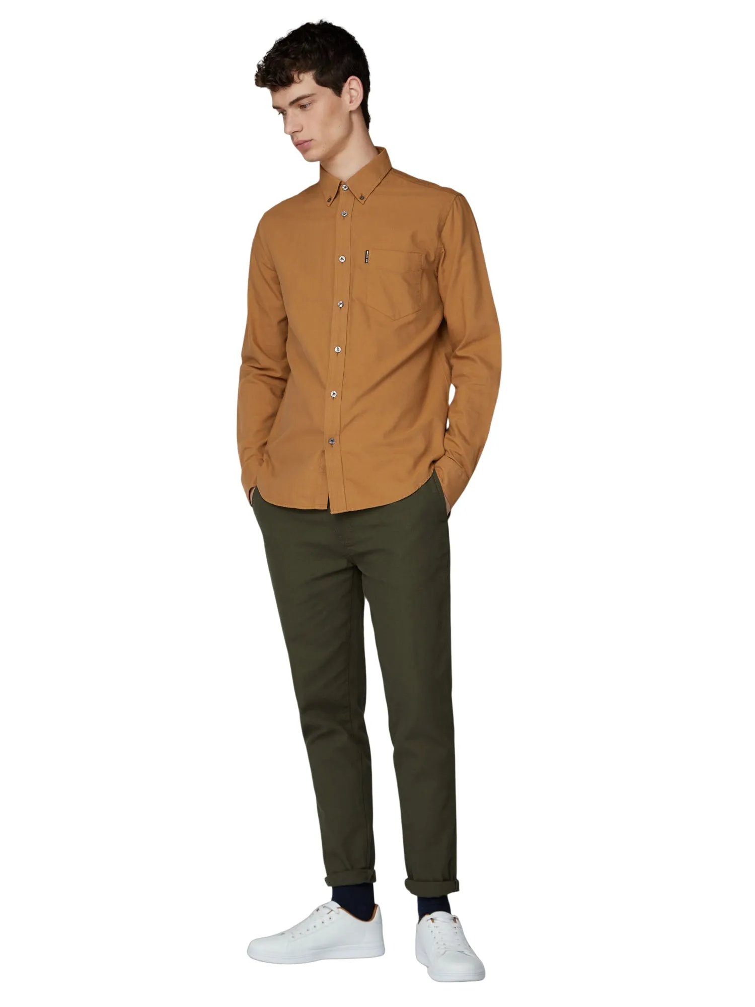 Long-Sleeve Oxford Shirt - Camel sold by Ben Sherman product image thumbnail 4