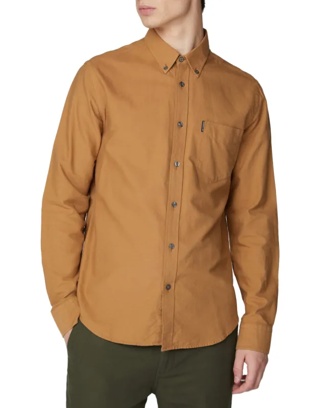 Long-Sleeve Oxford Shirt - Camel sold by Ben Sherman