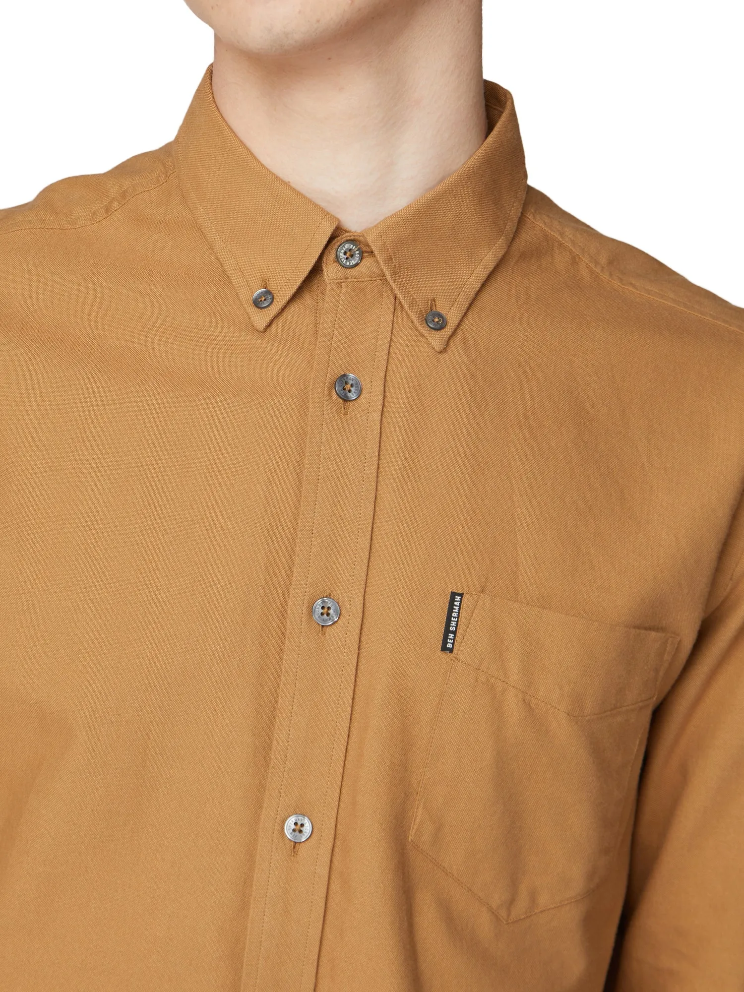 Long-Sleeve Oxford Shirt - Camel sold by Ben Sherman product image thumbnail 3