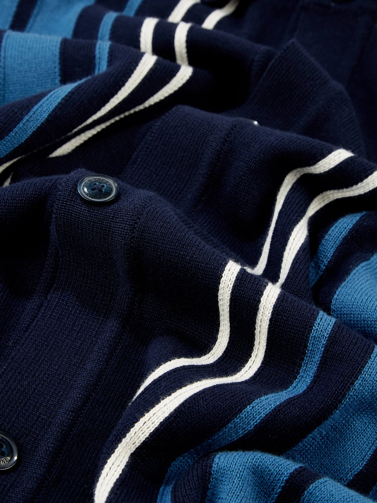 Iconic Vertical-Stripe Button-Through Mod Polo - Marine sold by Ben Sherman product image thumbnail 4