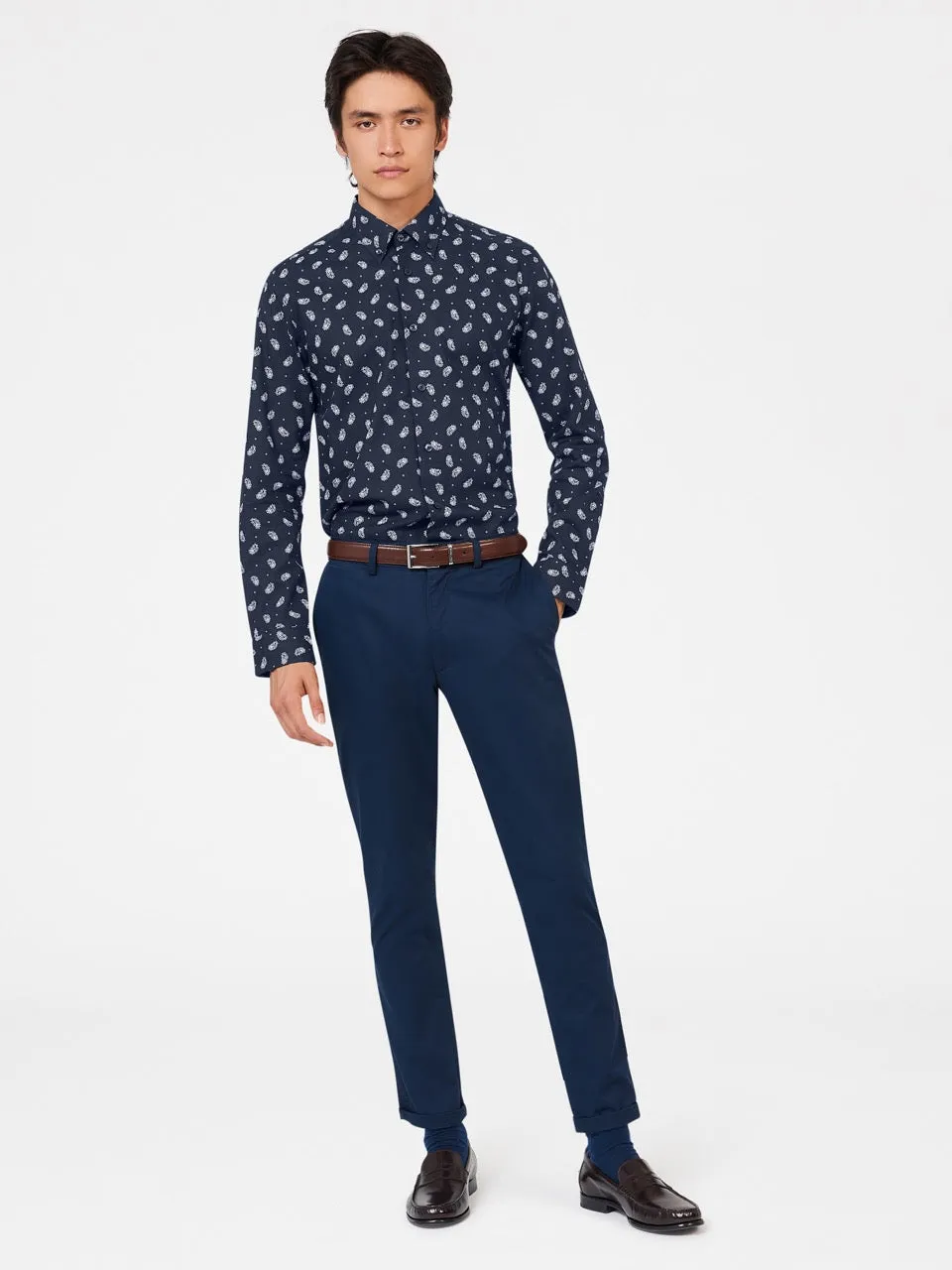 Micro Paisley Print Shirt - Dark Navy sold by Ben Sherman product image thumbnail 5