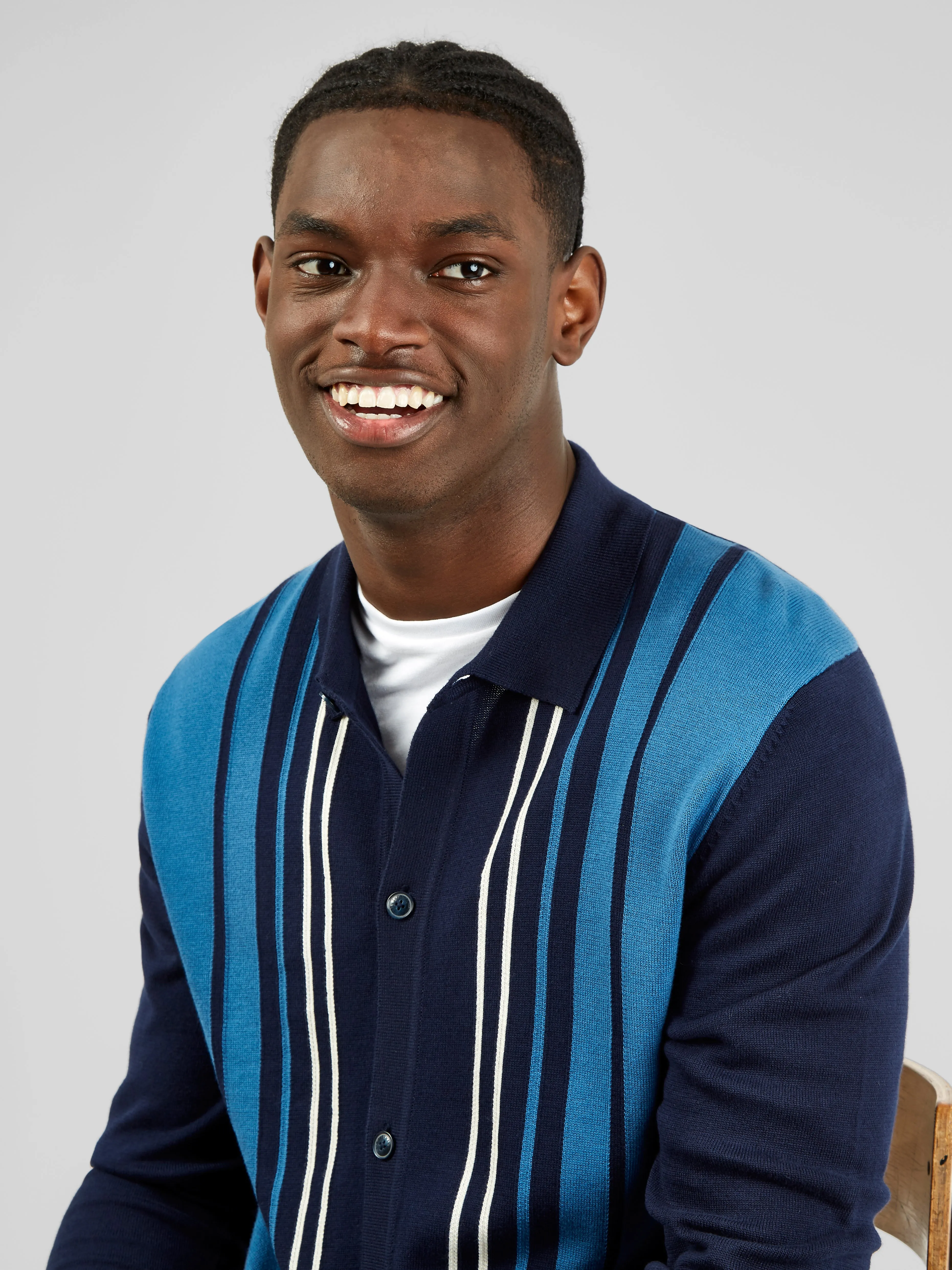 Iconic Vertical-Stripe Button-Through Mod Polo - Marine sold by Ben Sherman product image thumbnail 5