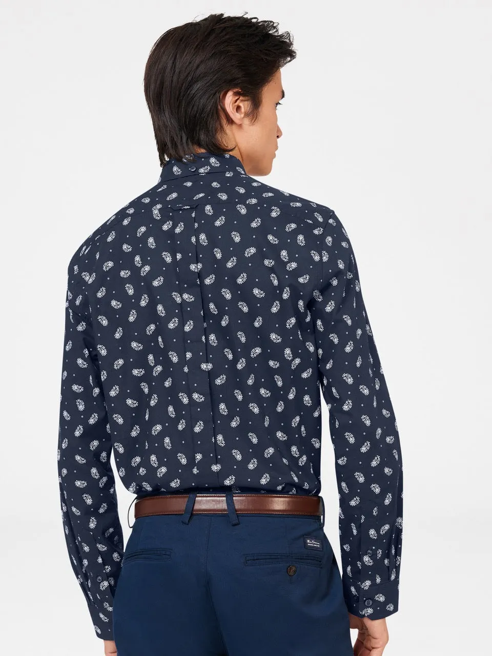 Micro Paisley Print Shirt - Dark Navy sold by Ben Sherman product image thumbnail 3