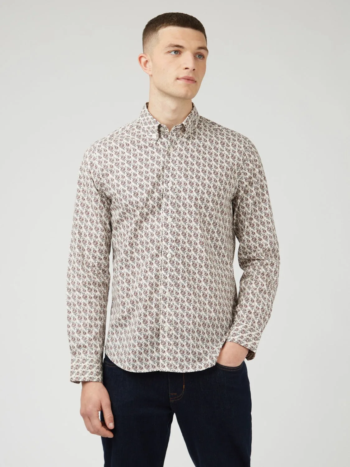 Mod Block Botanical Print Shirt sold by Ben Sherman product image thumbnail 4