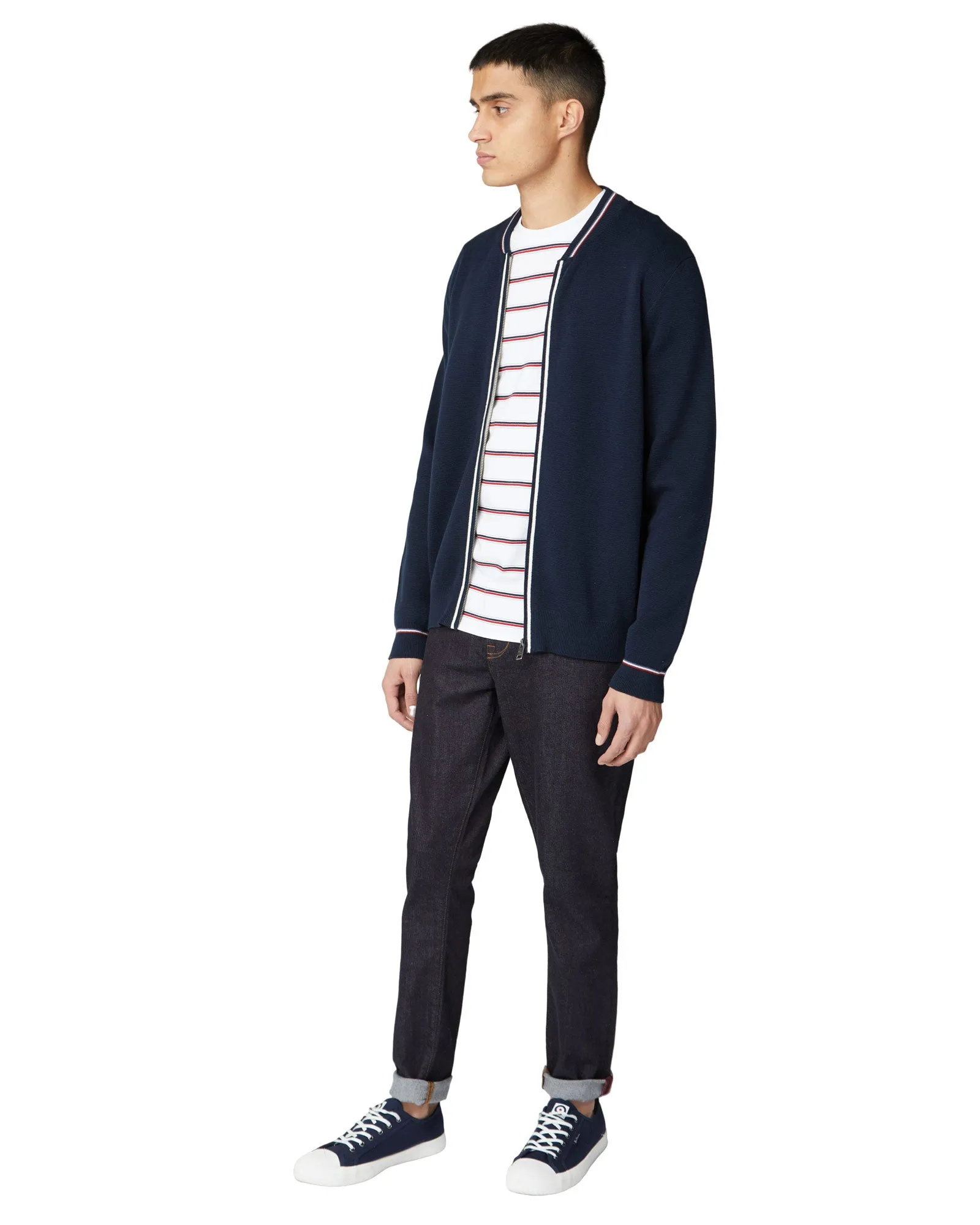 Zip-Through Knit Bomber Jacket - Dark Navy sold by Ben Sherman product image thumbnail 4
