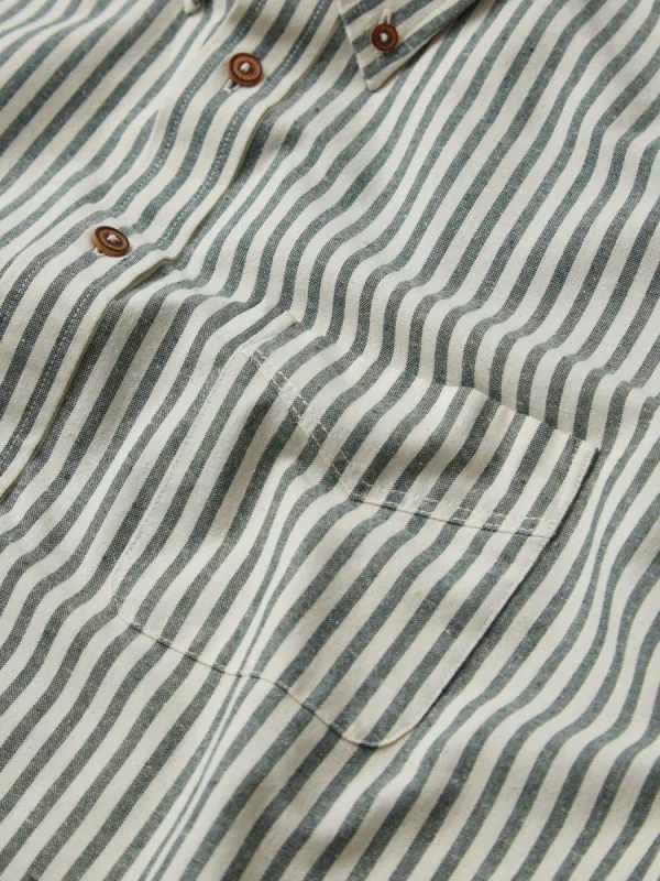 Oxford Stripe Long-Sleeve Shirt - Ocean Green sold by Ben Sherman