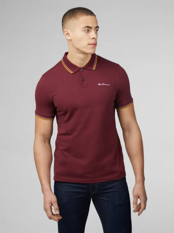 Signature Short Sleeve Polo - Port sold by Ben Sherman