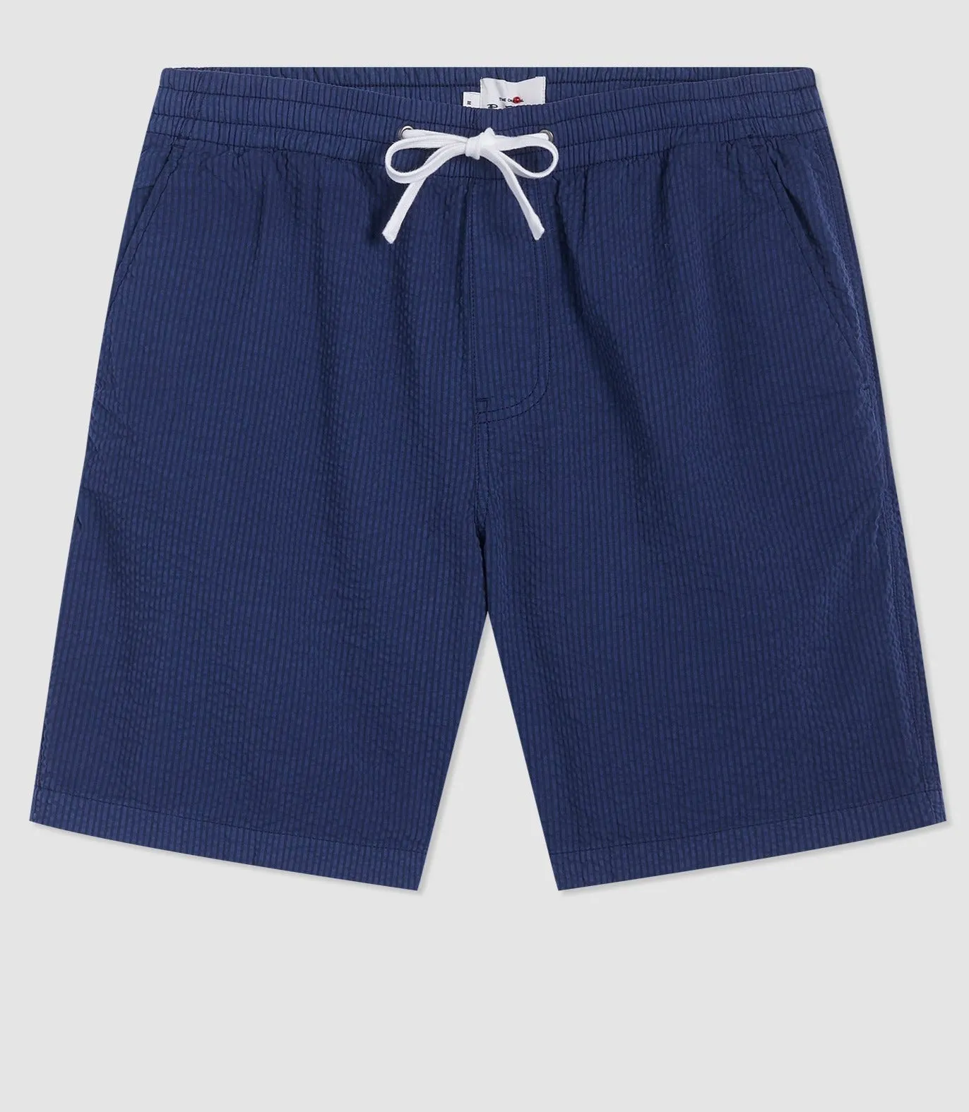 Seersucker Slim Fit Bengal Stripe Short - Navy sold by Ben Sherman