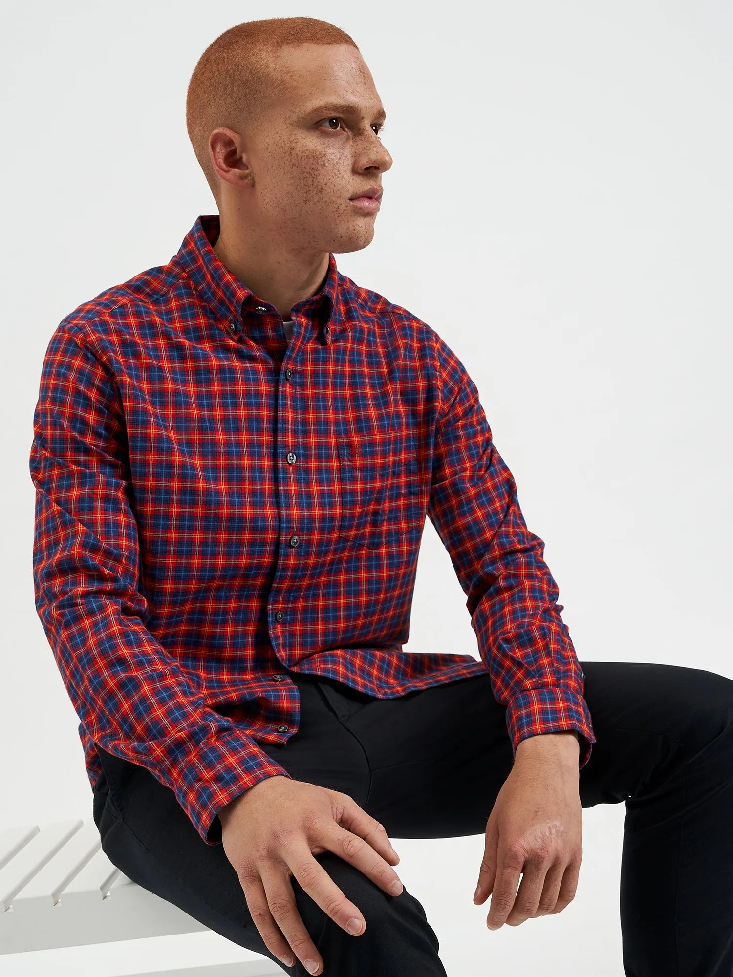 House Tartan Twill Shirt - Red sold by Ben Sherman product image thumbnail 4
