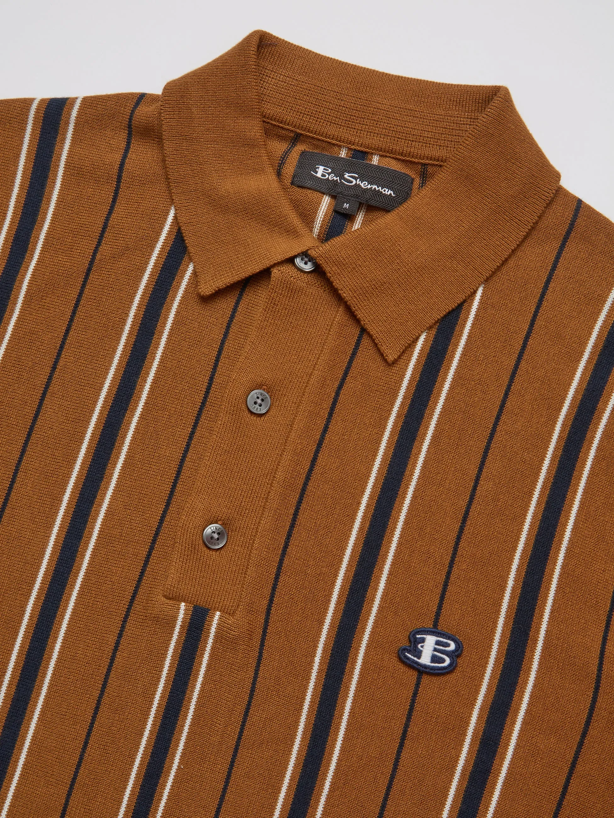 B by Ben Sherman Striped Knit Polo - Ginger sold by Ben Sherman product image thumbnail 2