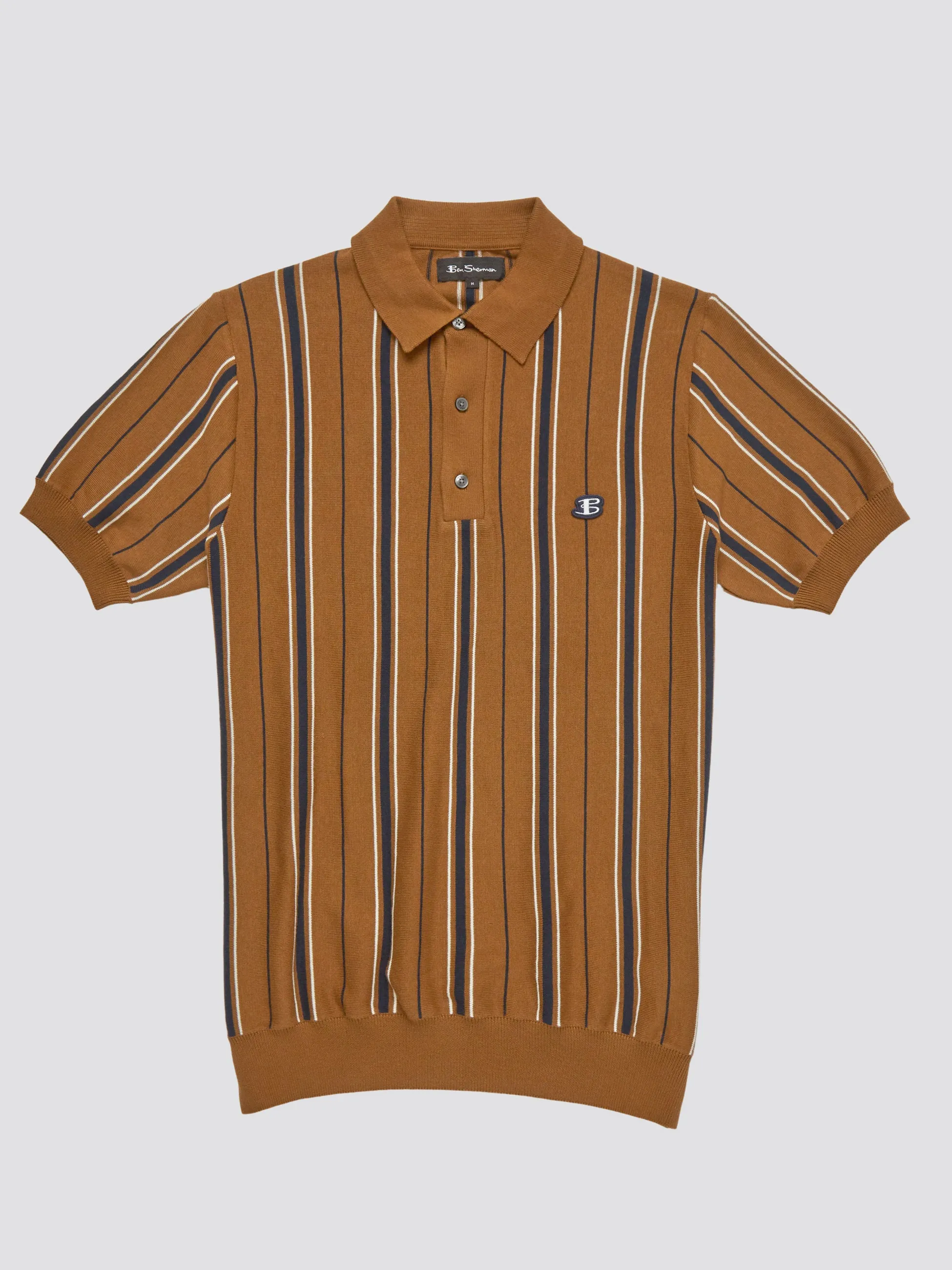 B by Ben Sherman Striped Knit Polo - Ginger sold by Ben Sherman product image thumbnail 5