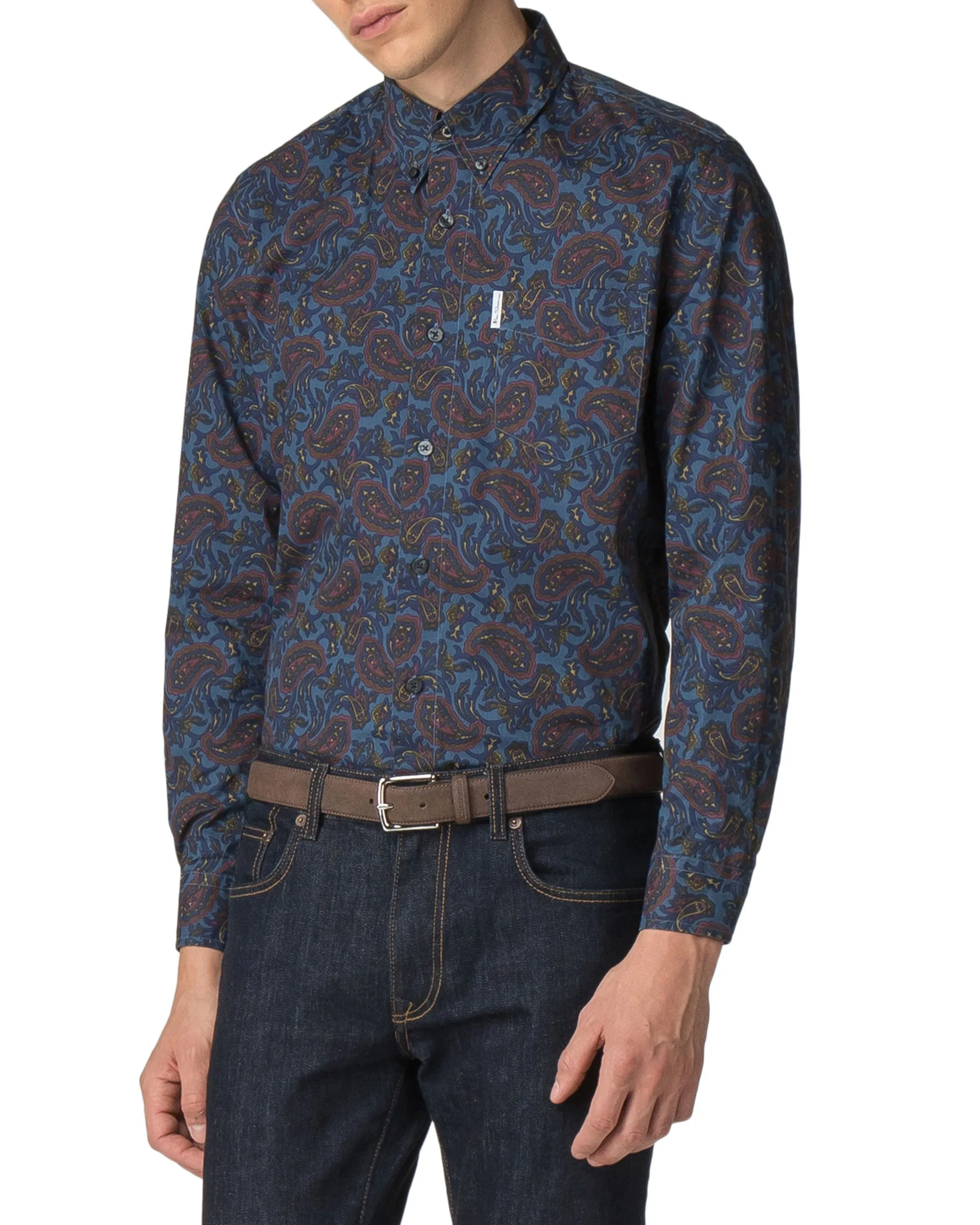 Long-Sleeved Archive Vega Shirt - Sargasso Sea sold by Ben Sherman