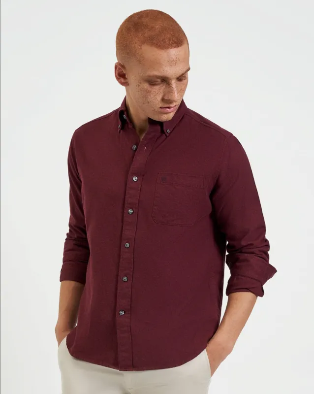 Uniform Flannel Shirt - Merlot sold by Ben Sherman