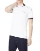 Stripe Collar Pique Polo - White sold by Ben Sherman
