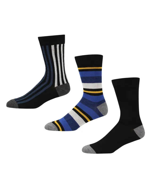 Danzig Logic Men's 3-Pack Socks - Black Stripe sold by Ben Sherman
