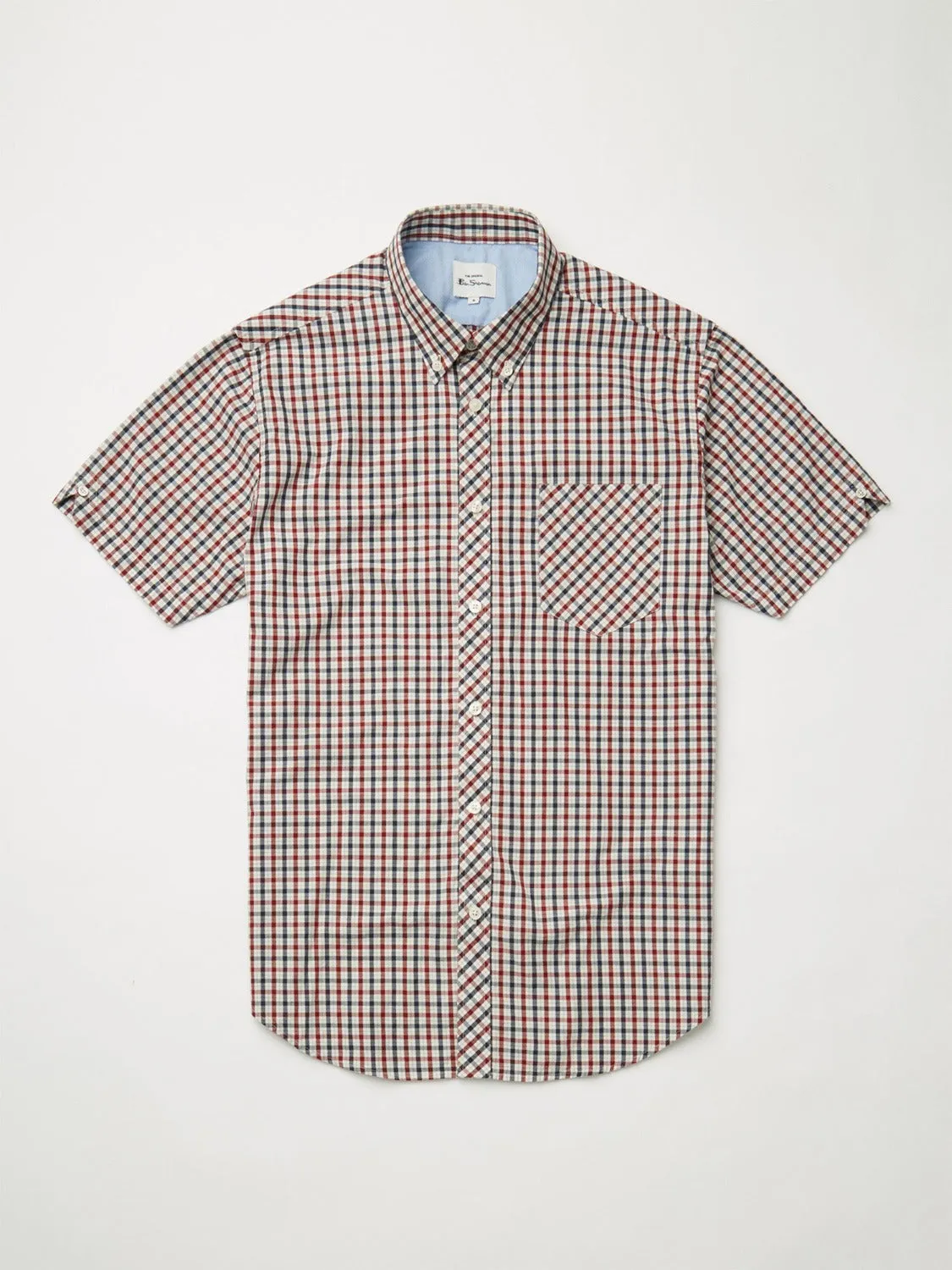 Signature House Check Short-Sleeve Shirt - Red sold by Ben Sherman