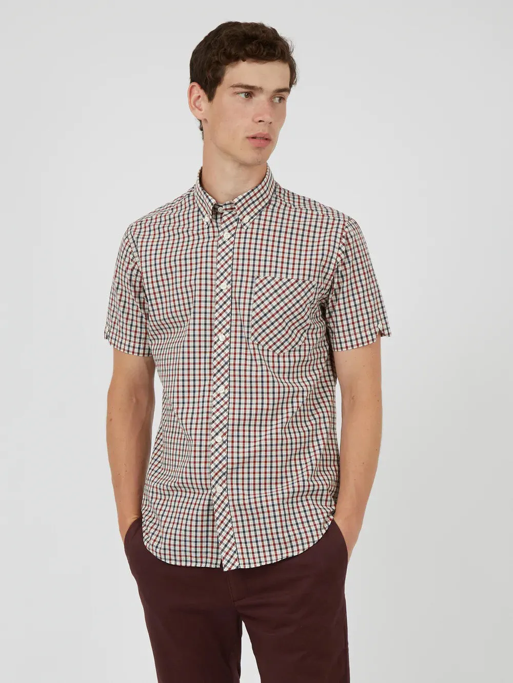 Signature House Check Short-Sleeve Shirt - Red sold by Ben Sherman product image thumbnail 2