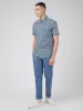 Retro Floral Print Short-Sleeve Shirt - Blue sold by Ben Sherman