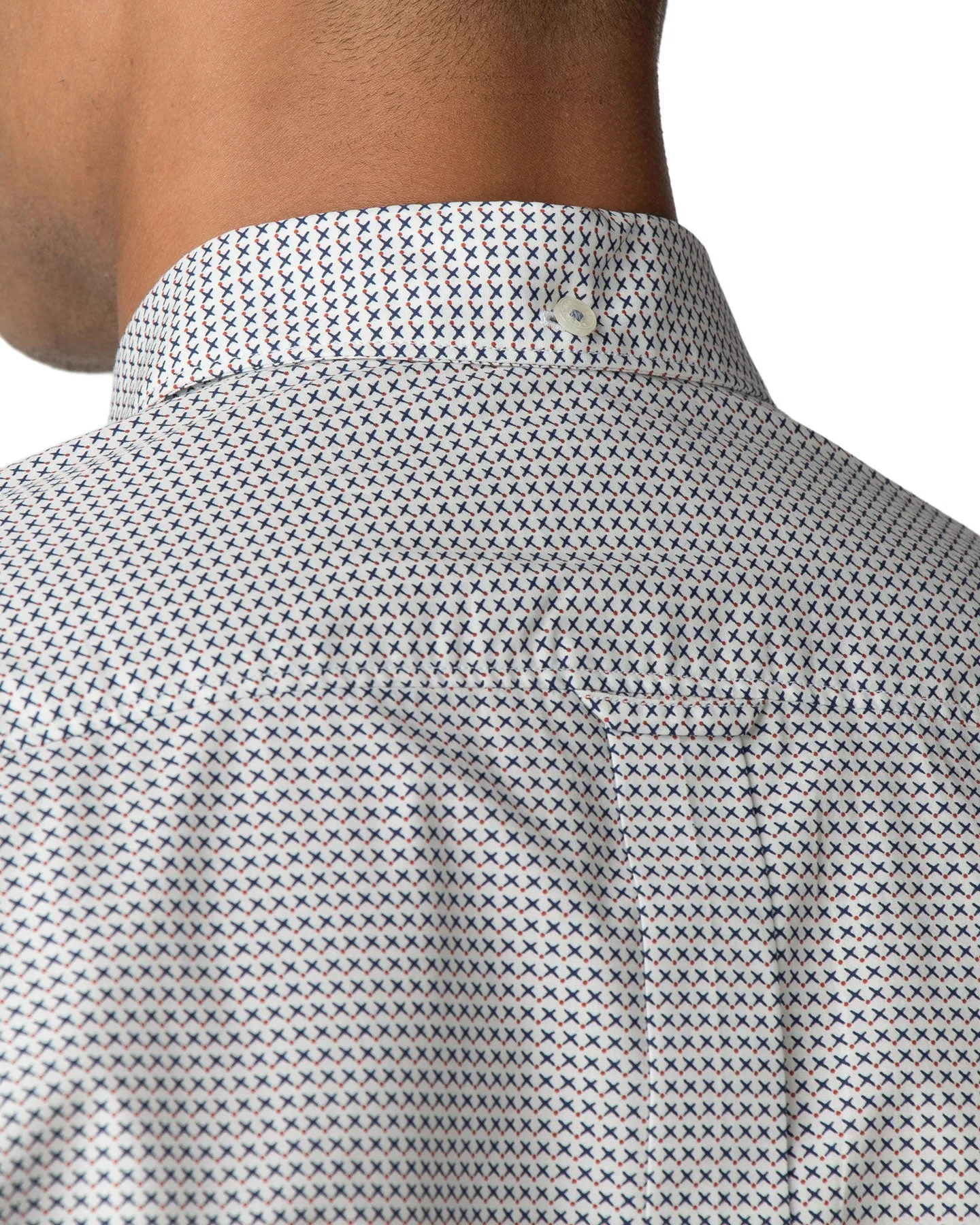 Long-Sleeve Retro Geo Print Shirt - Off White sold by Ben Sherman product image thumbnail 4